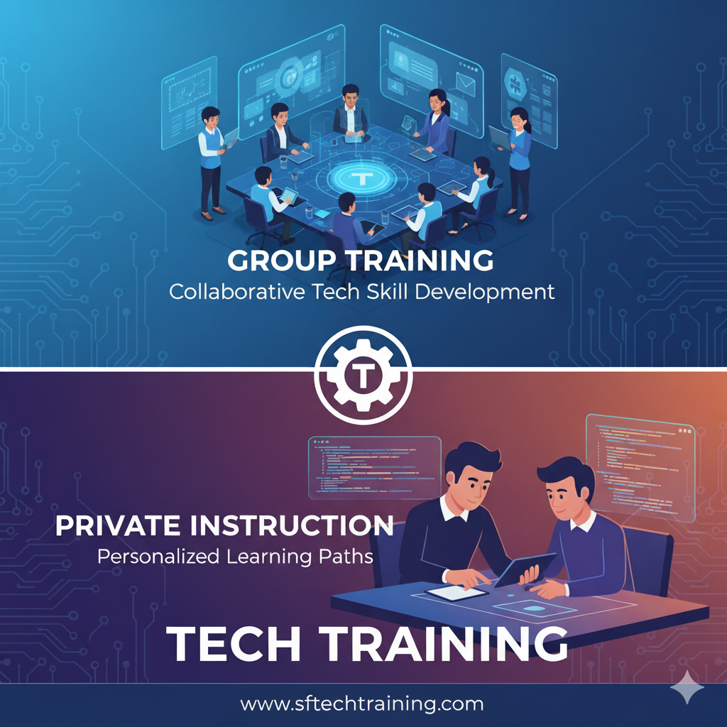 illustration that shows group vs individual training