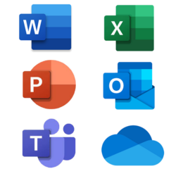 MS Office icons - Word, Excel, Powerpoint, Outlook